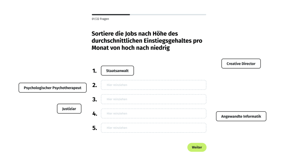 A sorting task.